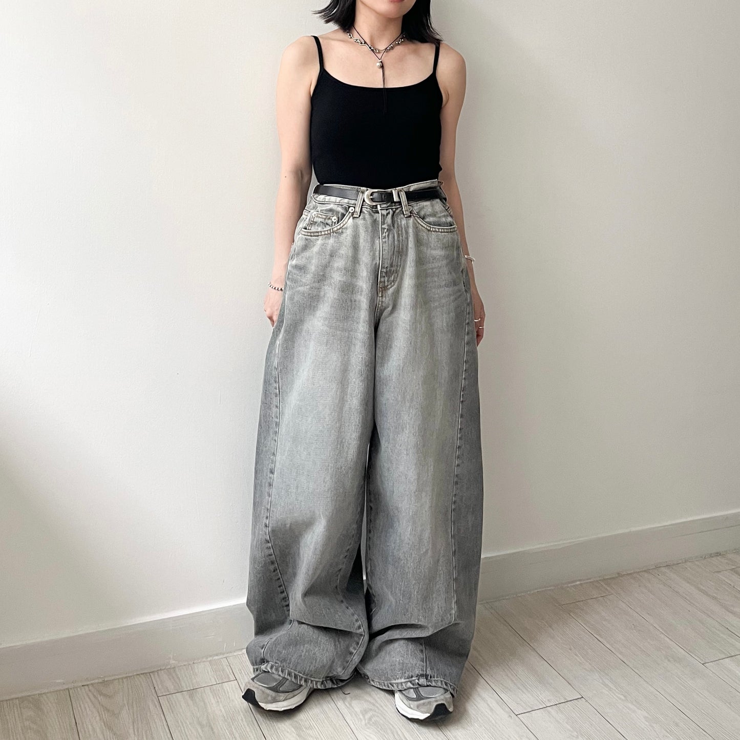 PT79- 側蘇蘇邊闊腳牛仔褲 | Blue | Grey Black ( S / M )