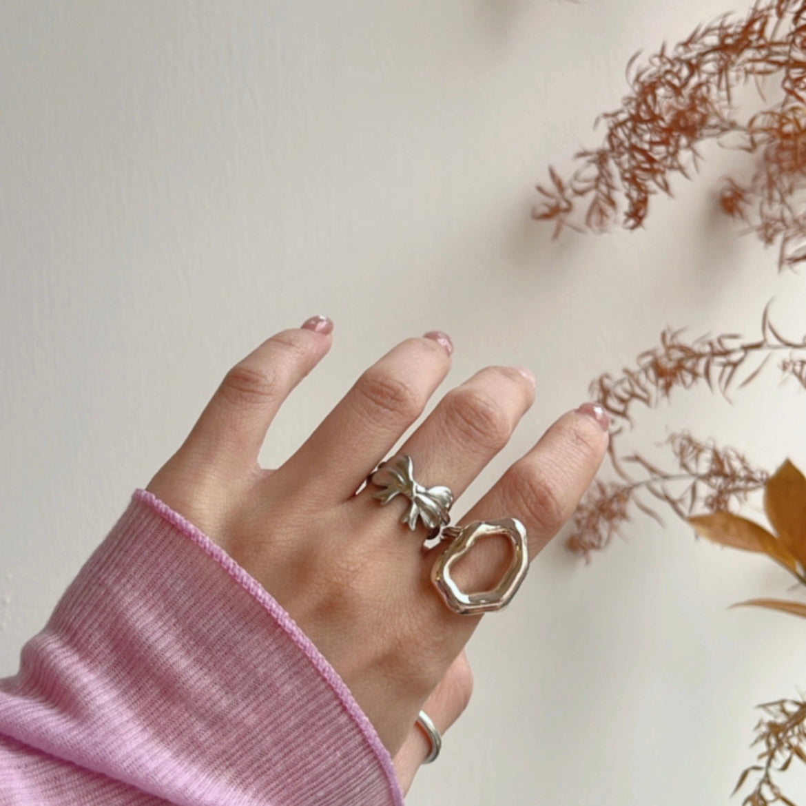 AC226- 2D Ribbon Ring ( 醫療鋼 )