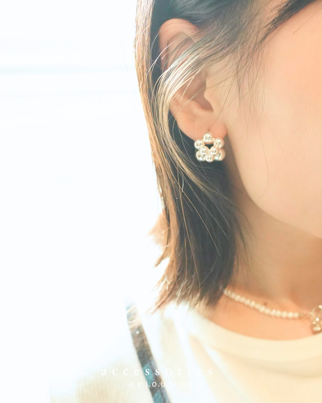 AC276- Design Ball Ball Earring and