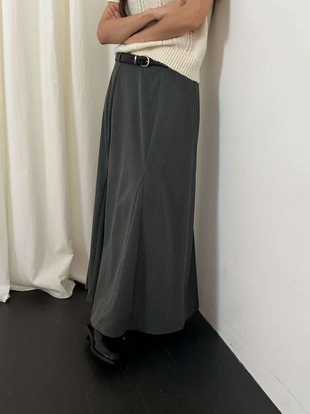 SK154- Stripe A-line Skirt ( S / M )
