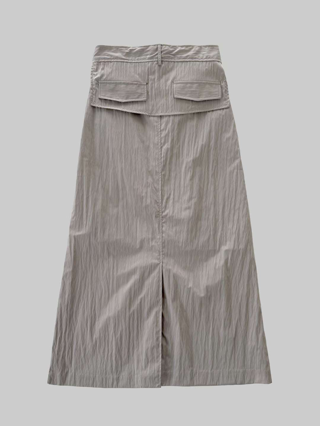 SK127- Stright Belt Skirt | Beige | Black ( S / M )