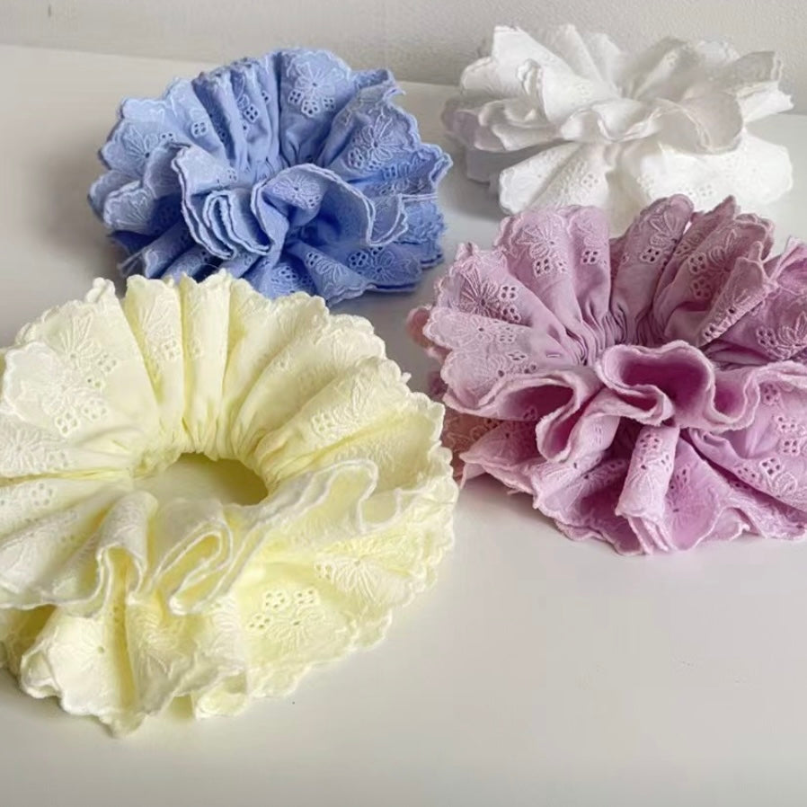 AC187- 雙層通花橡筋圈 |White | Red | Black | Purple | Blue | Butter