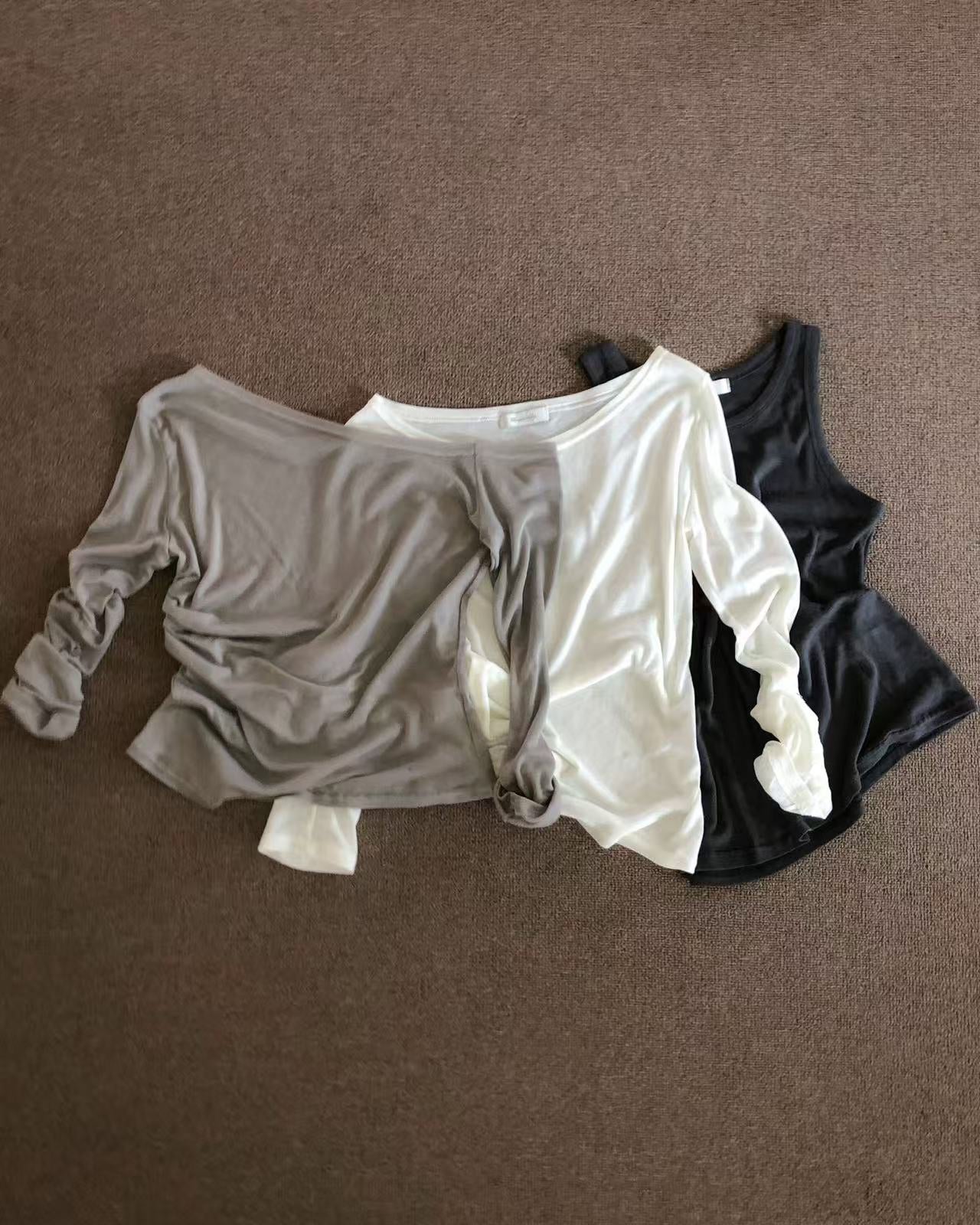 TP659- 3件裝Daily Top | Ivory | Grey | Deep Red