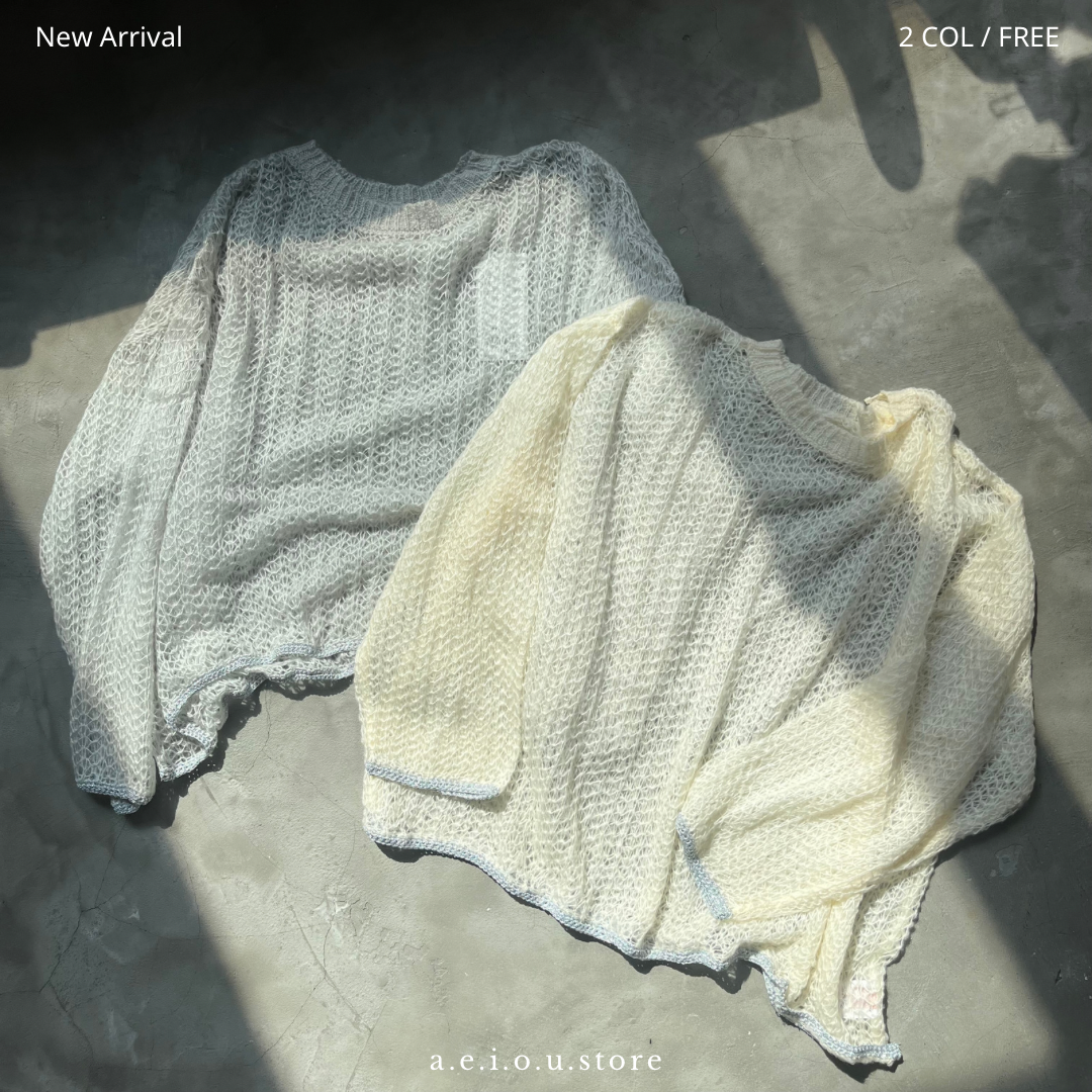 TP210- Knitted Top | Ivory | Light Grey