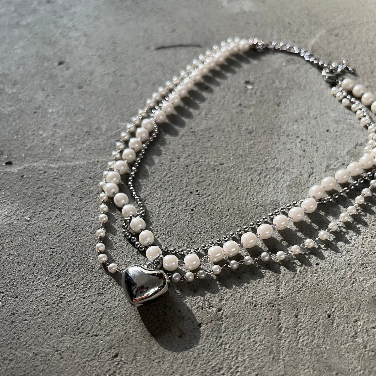 AC84- 3 in 1 pearls Ball Ball Necklace