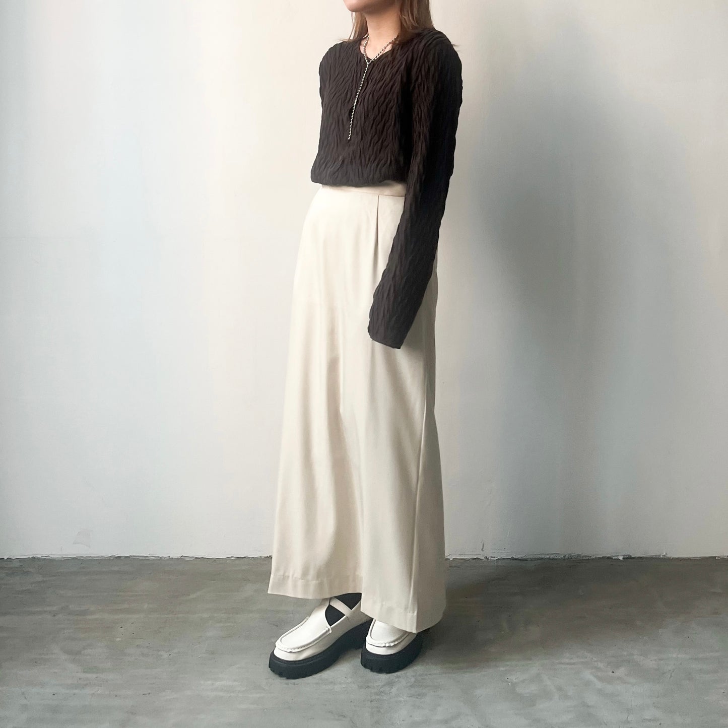 TP228- 2 Ways Tree Pattern Top | Ivory | Brown | Charcoal