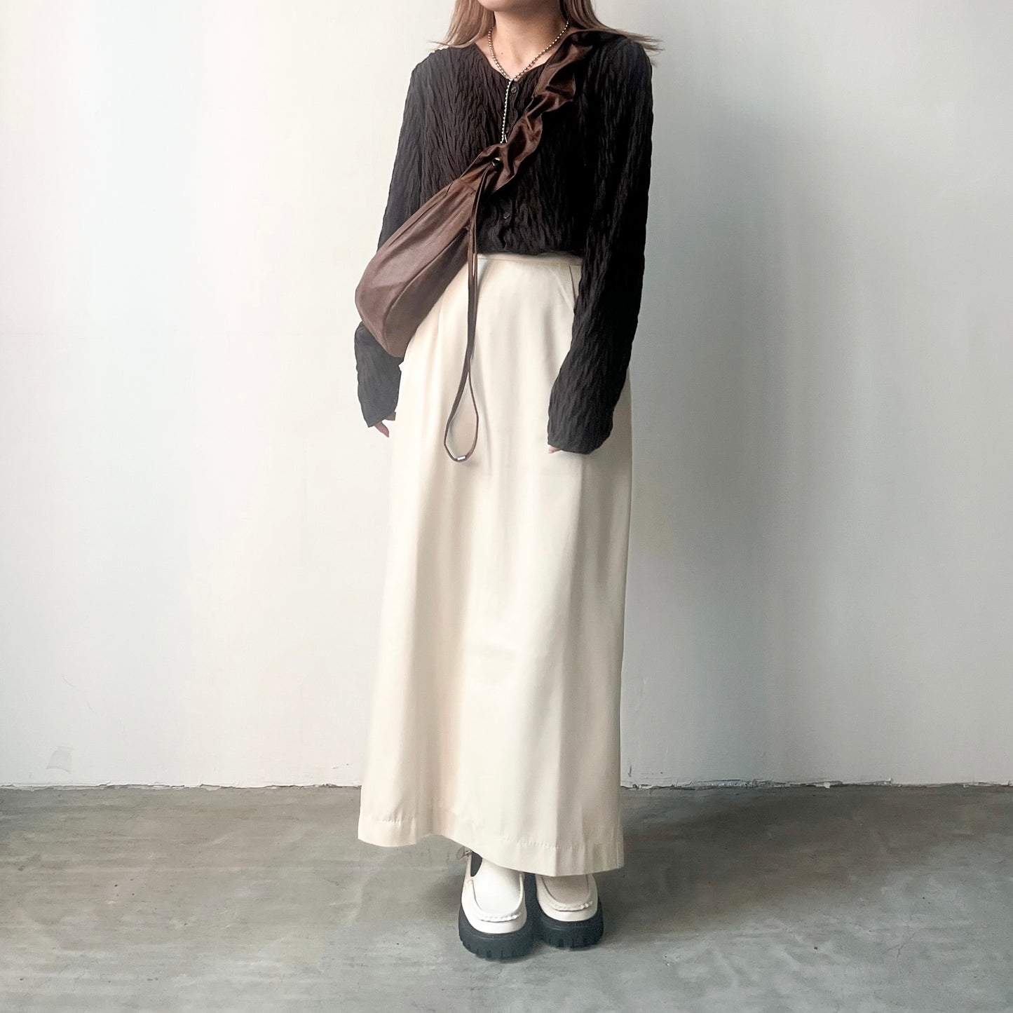 TP228- 2 Ways Tree Pattern Top | Ivory | Brown | Charcoal