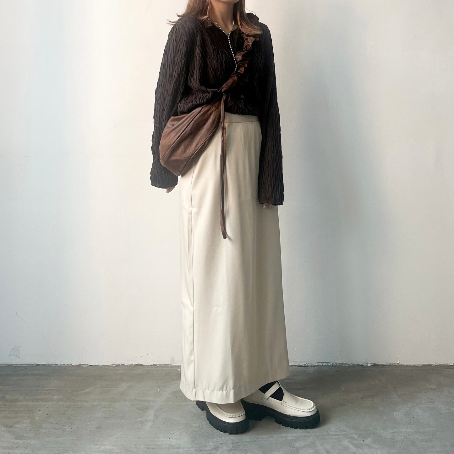 TP228- 2 Ways Tree Pattern Top | Ivory | Brown | Charcoal