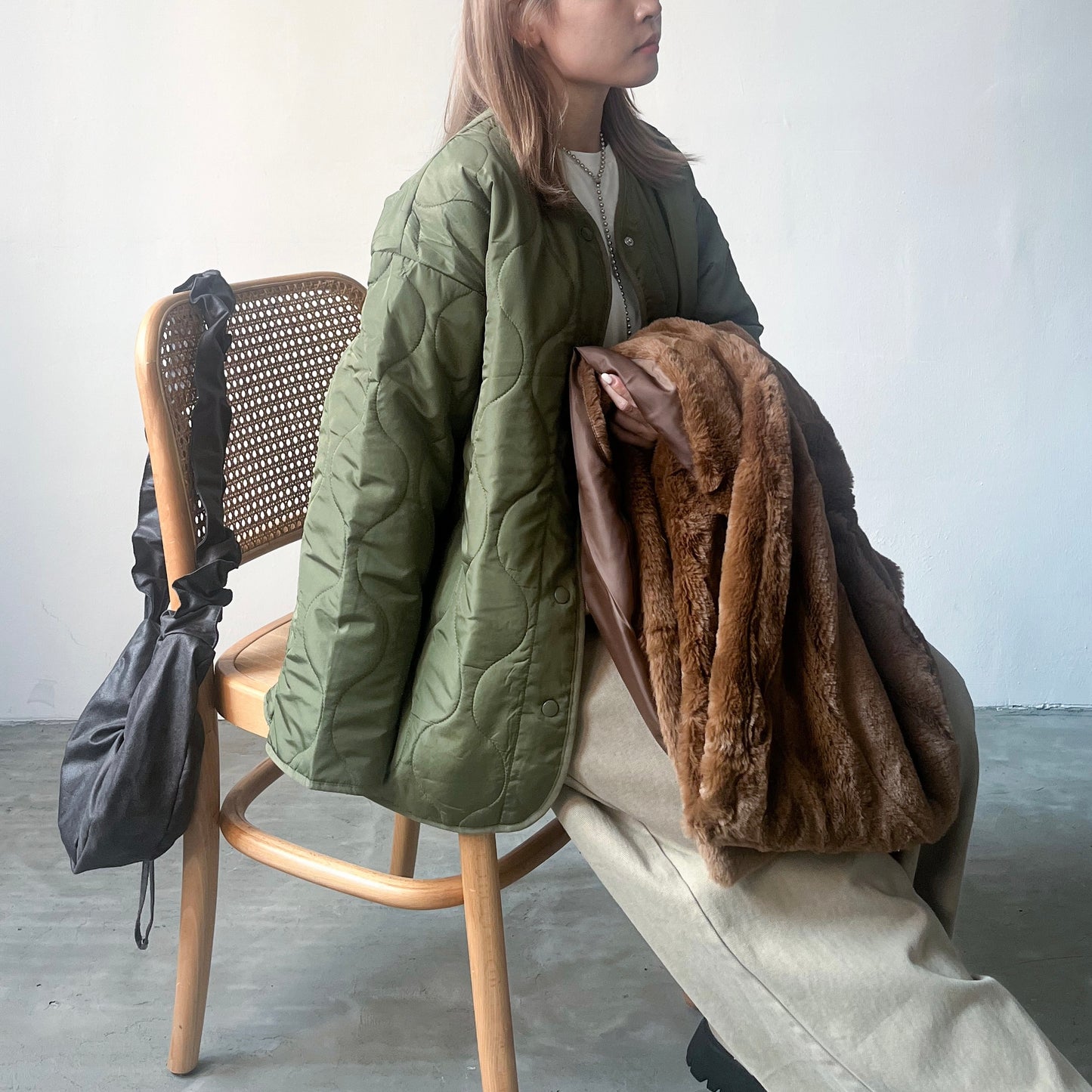 JK07- Coat Set | Ivory | Khaki | Black