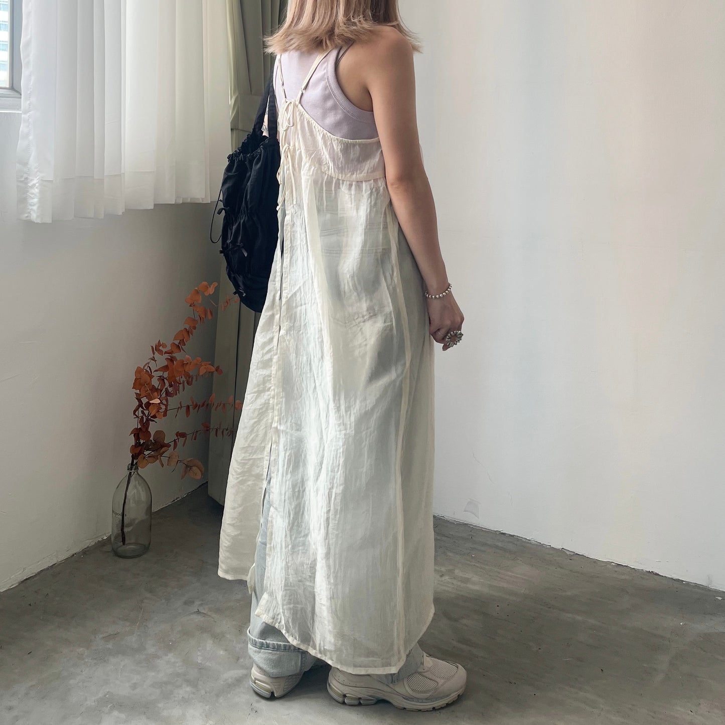 OP45- Back Ribbon Layer | Ivory | Black