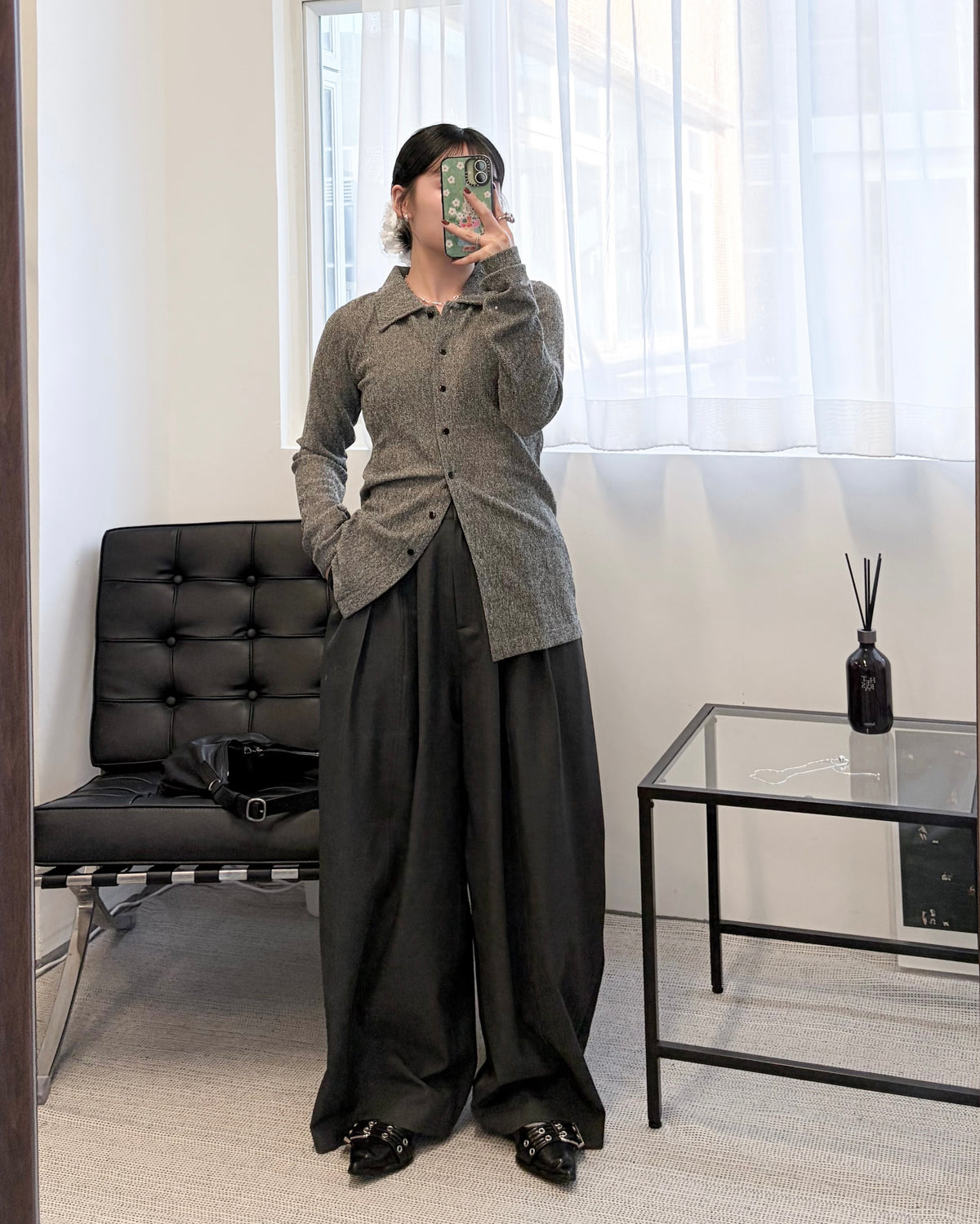 PT128- Wide Trousers Pants | Beige | Grey | Black