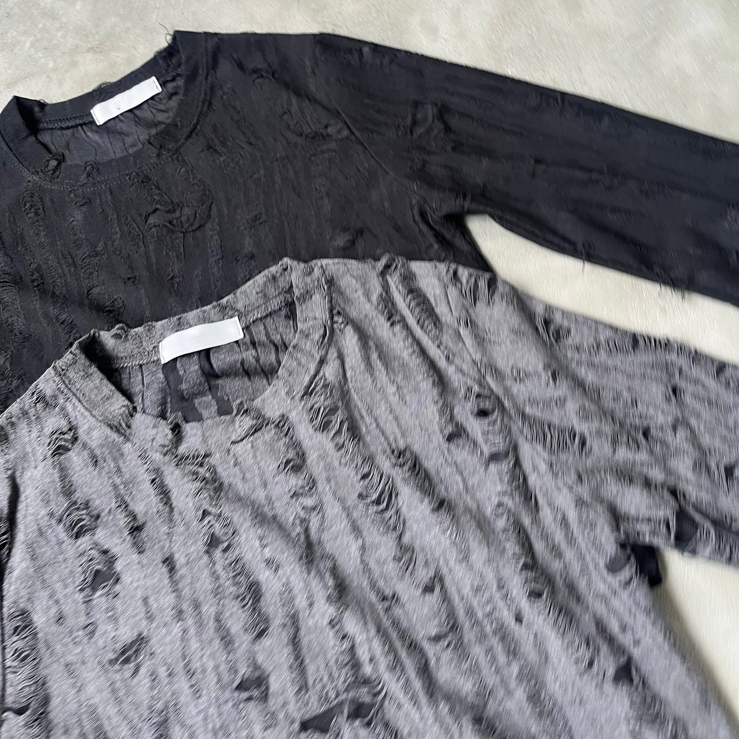 TP205- Ripped top | Grey | Black
