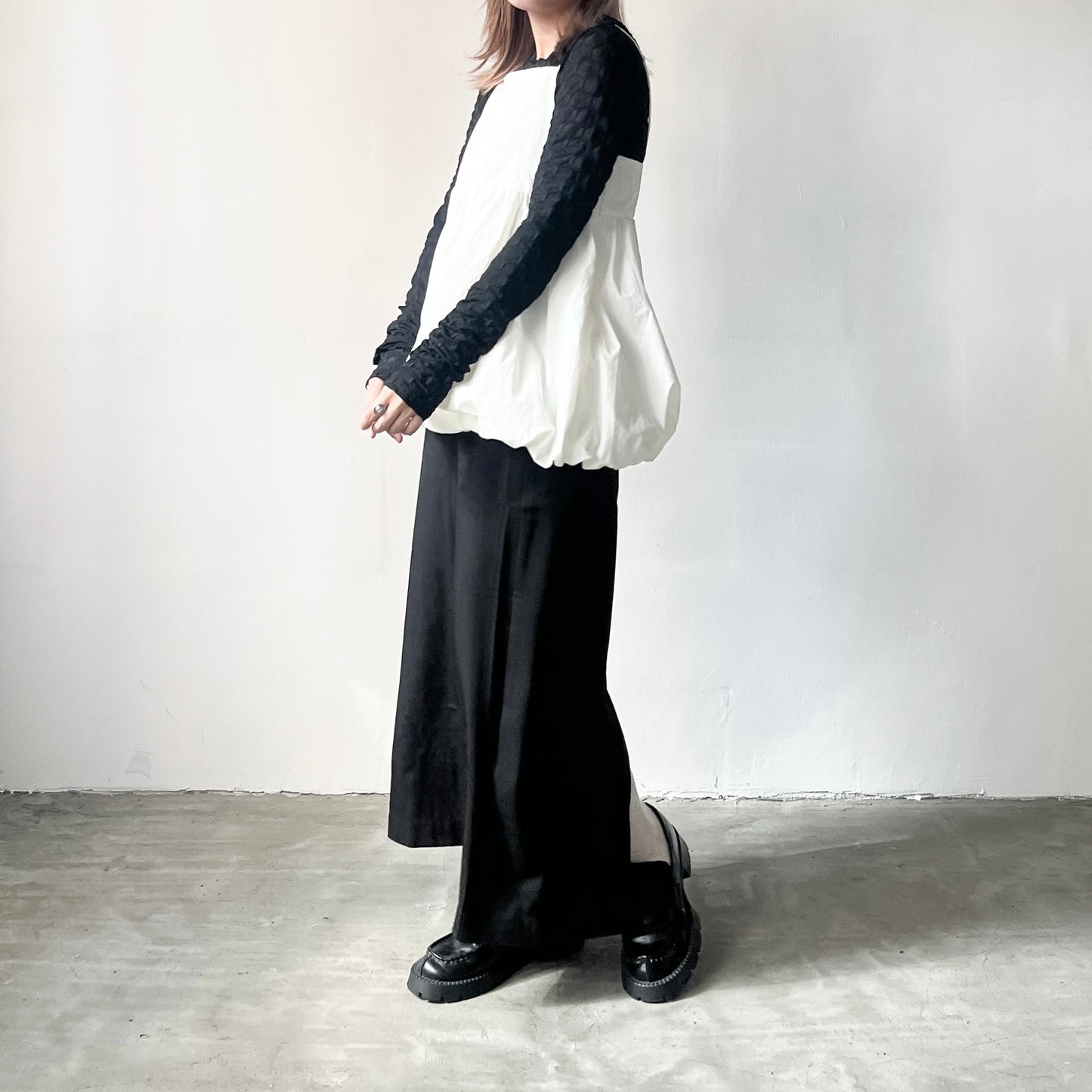 TP214- Bubble Camisole Top | White | Black