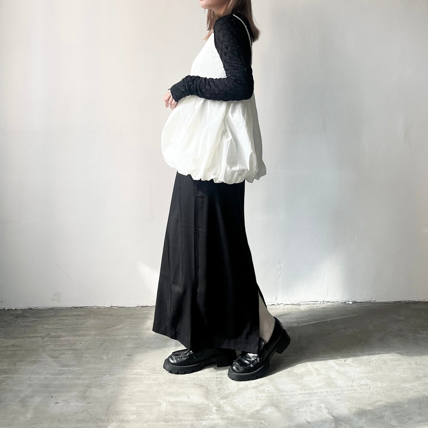 TP214- Bubble Camisole Top | White | Black