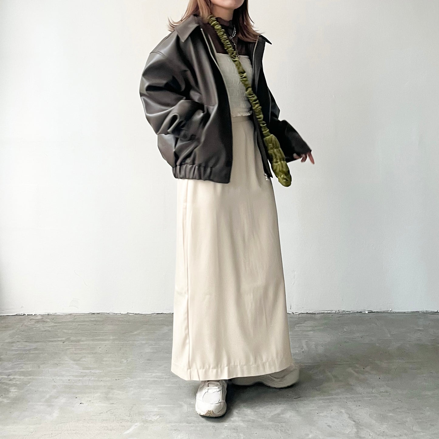 JK02- Leather oversize Jacket | Brown | Black