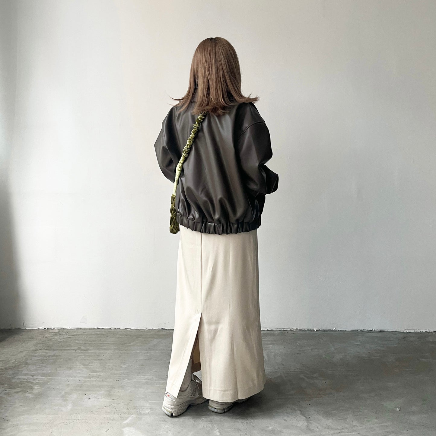 JK02- Leather oversize Jacket | Brown | Black