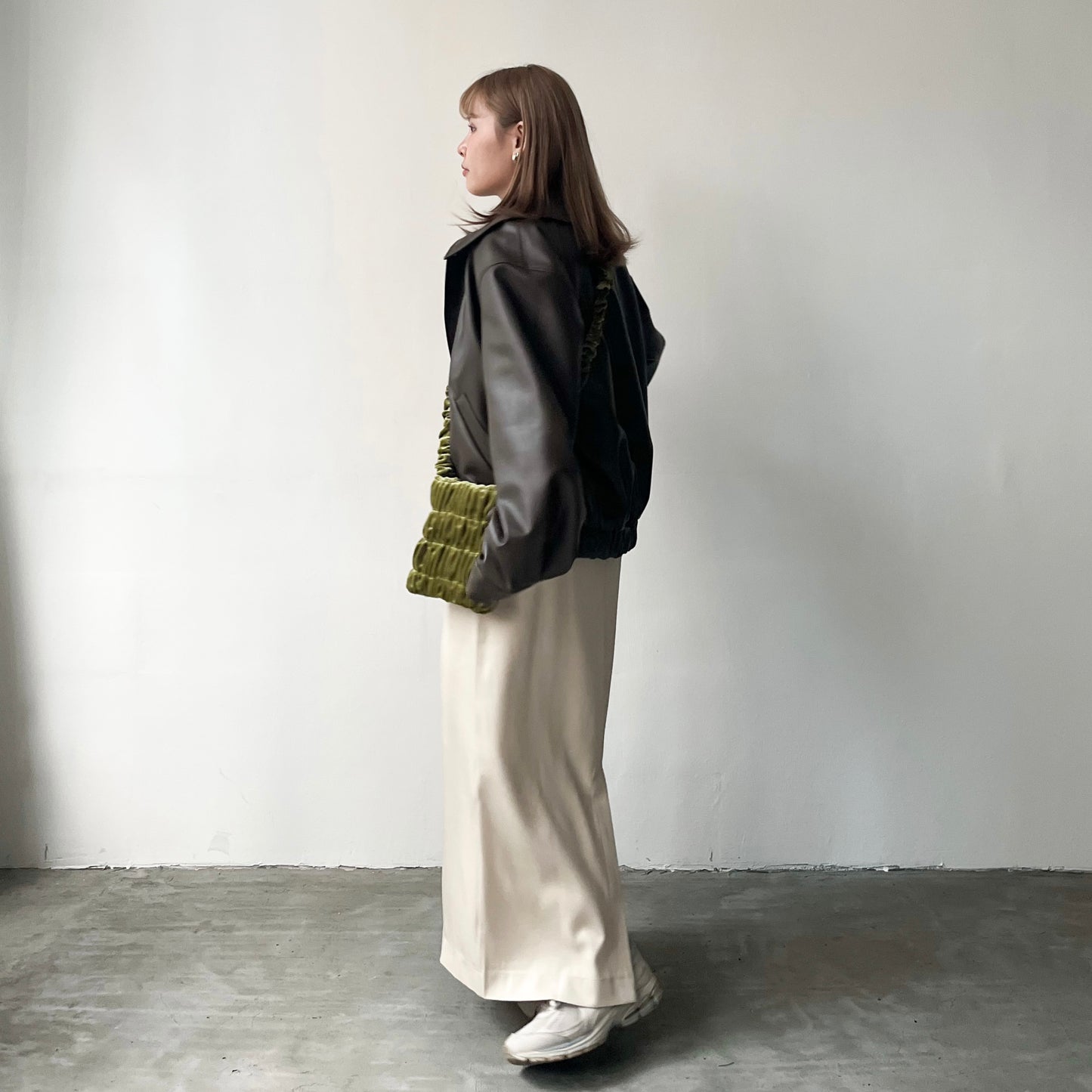 JK02- Leather oversize Jacket | Brown | Black
