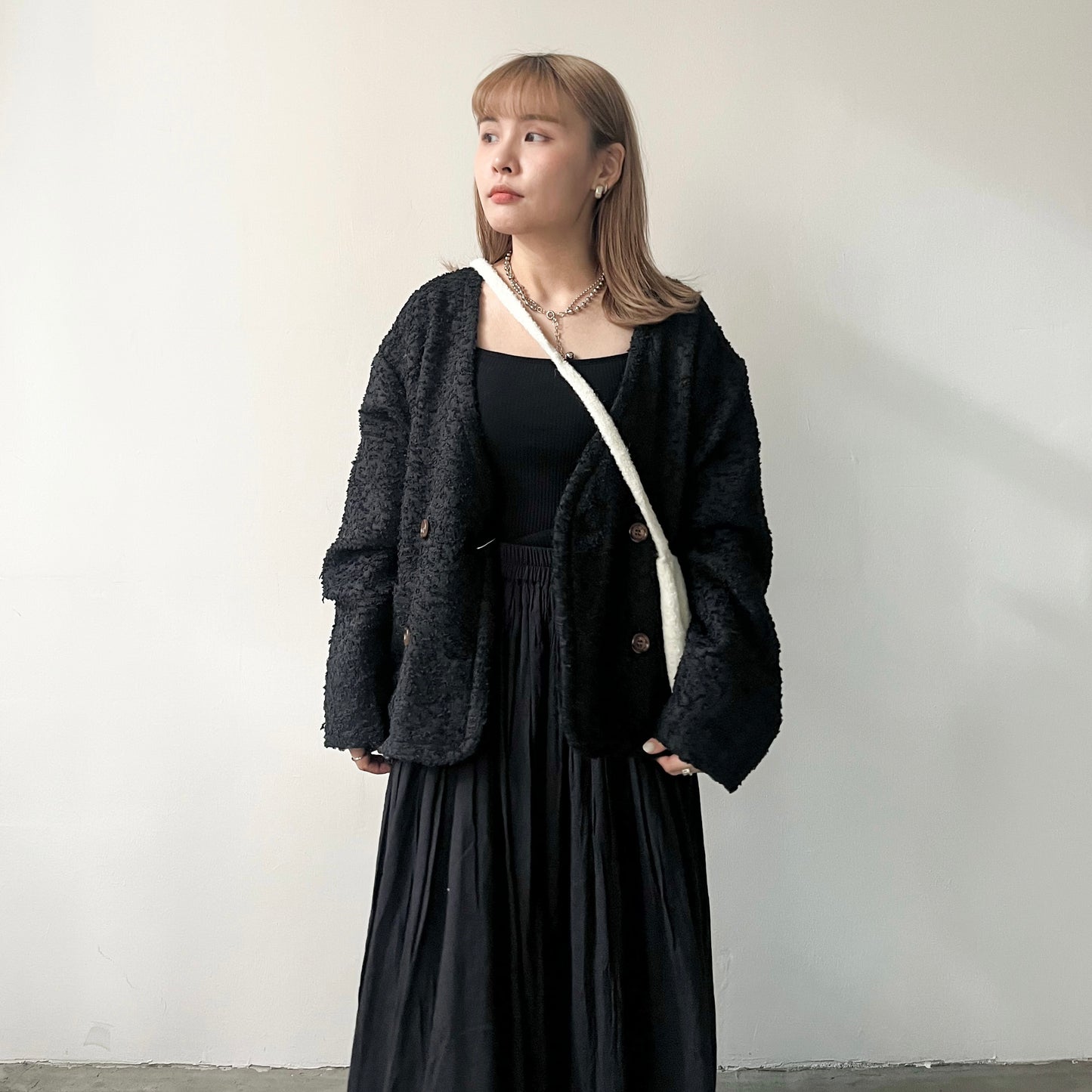 JK03- Texter Jacket | Ivory | Black