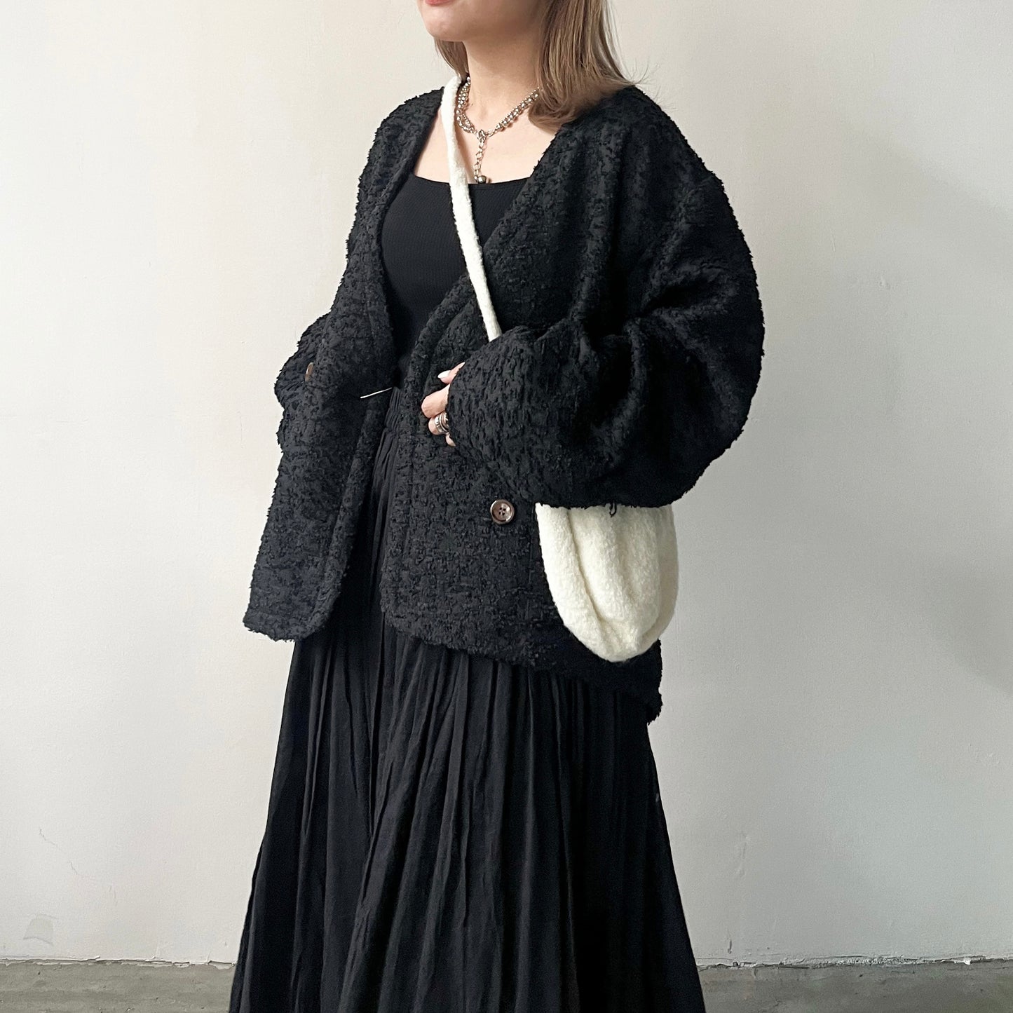 JK03- Texter Jacket | Ivory | Black
