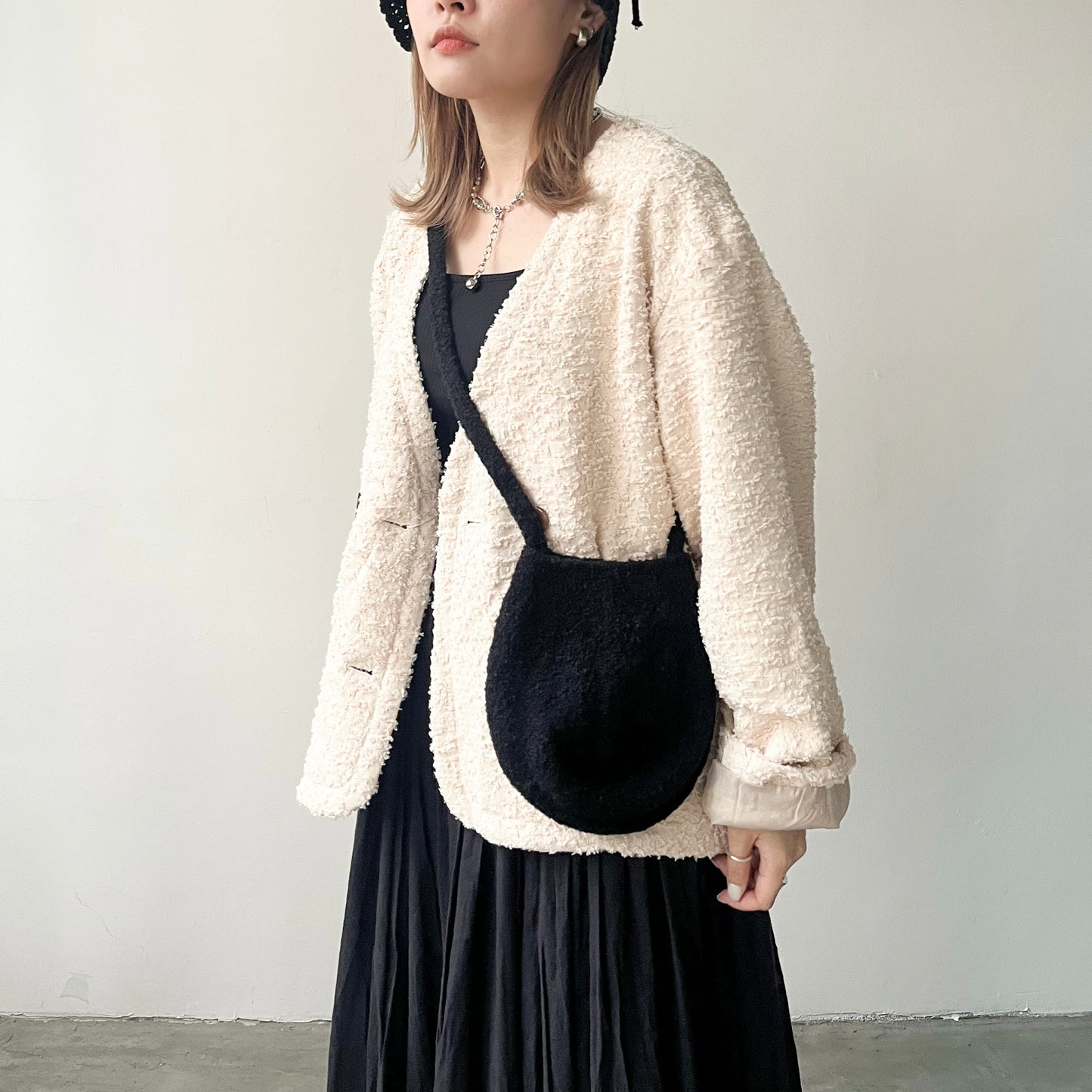 JK03- Texter Jacket | Ivory | Black