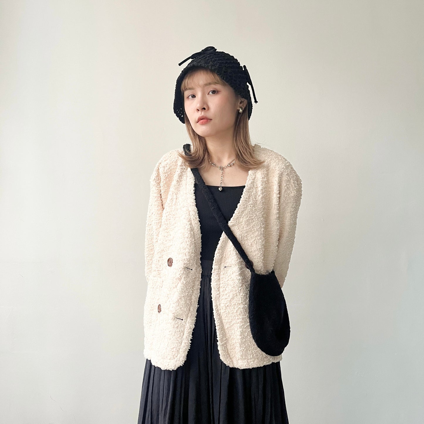 JK03- Texter Jacket | Ivory | Black
