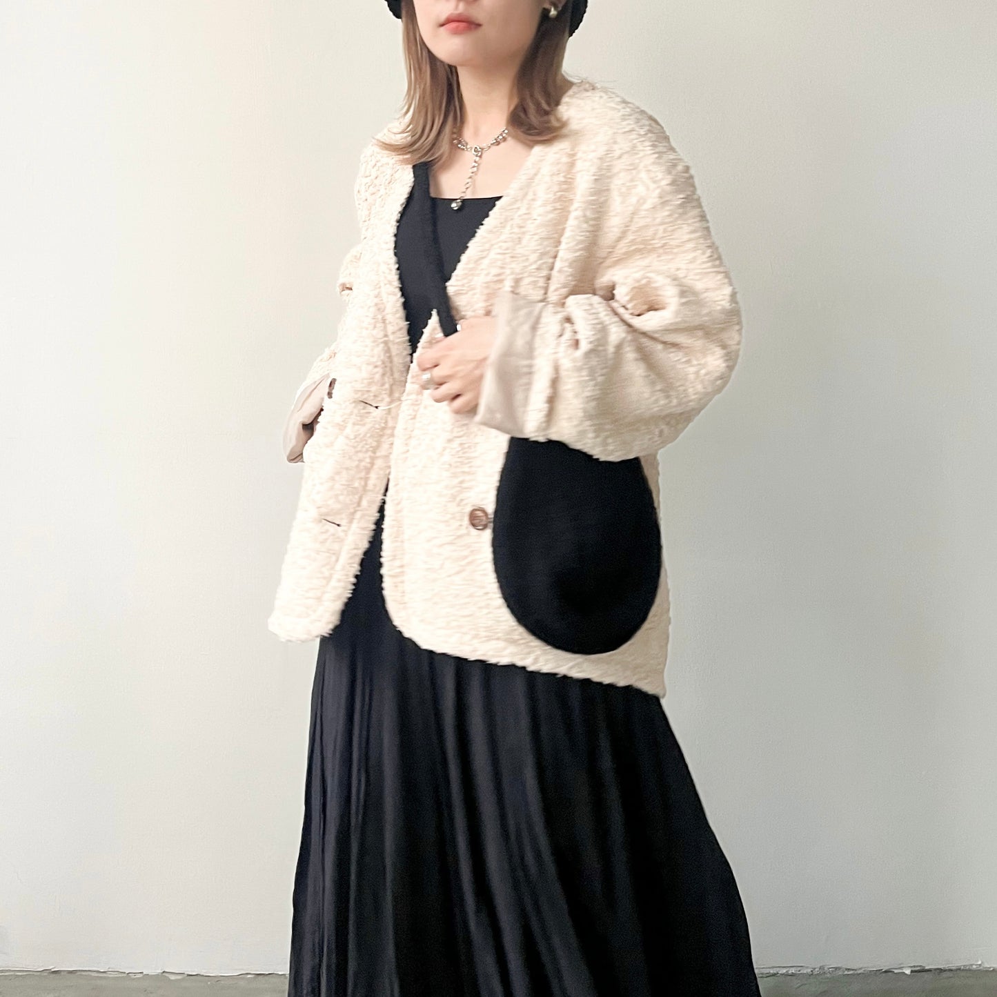 JK03- Texter Jacket | Ivory | Black