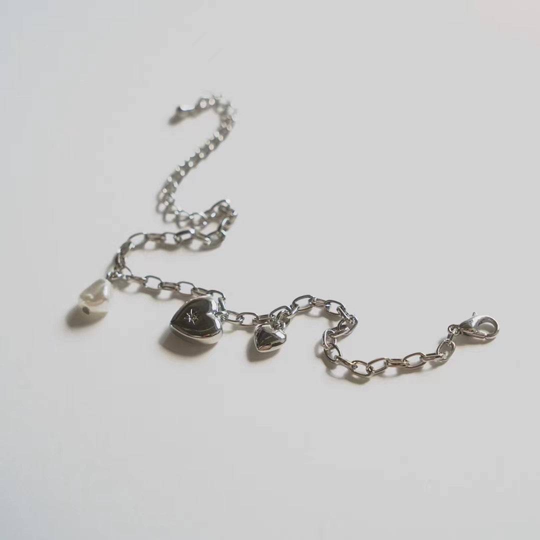 AC74- Heart Bracelet - Silver color