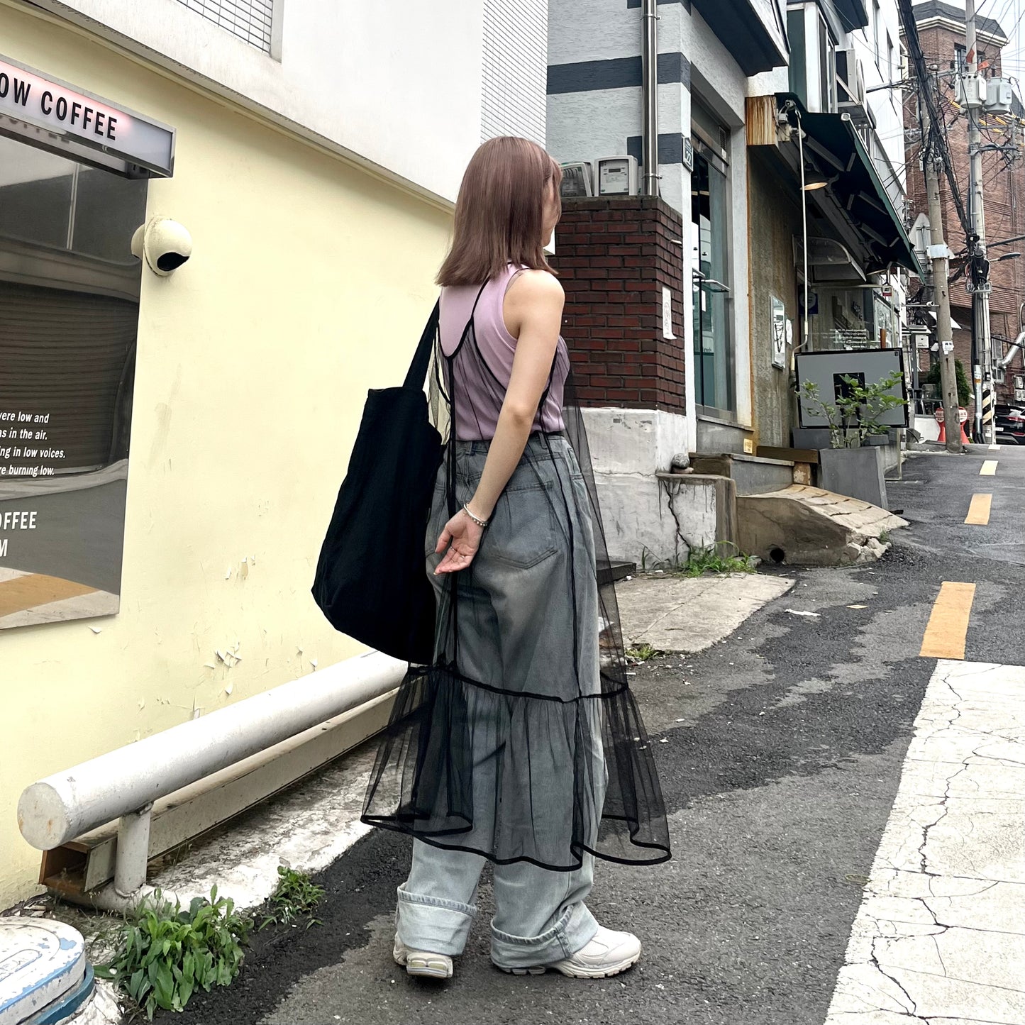 🇰🇷連線新品 OP38- See-through Camisole layer Dress | White | Black