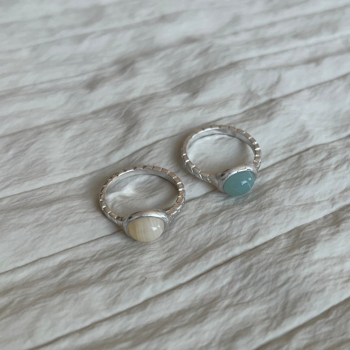 🇰🇷連線新品 AC73 - Color Beams Ring | Ivory | Blue GReen