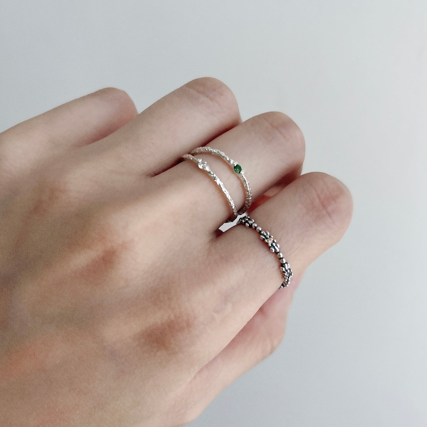 S925 Small Crystal Ring