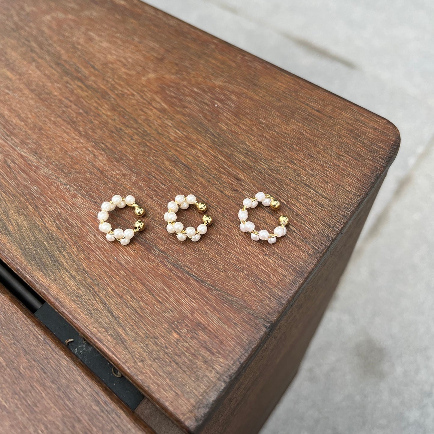 Double Pear Round Ear Cuff