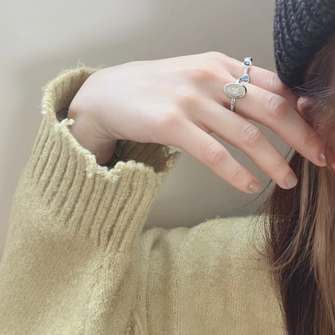 AC33- S925 Crystal Heart Ring