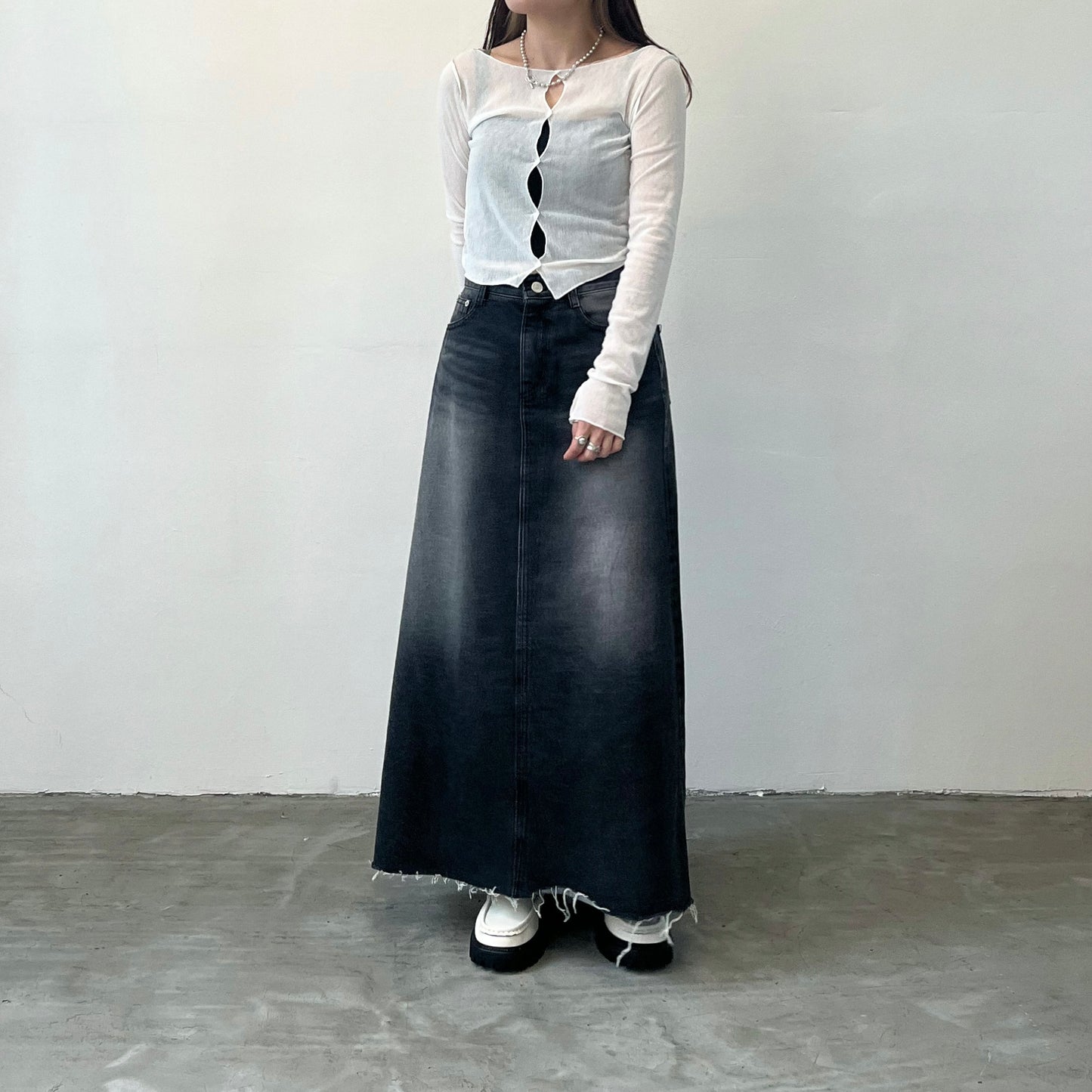 SK17- 蘇蘇腳洗水牛仔裙| Blue | Grey | Black