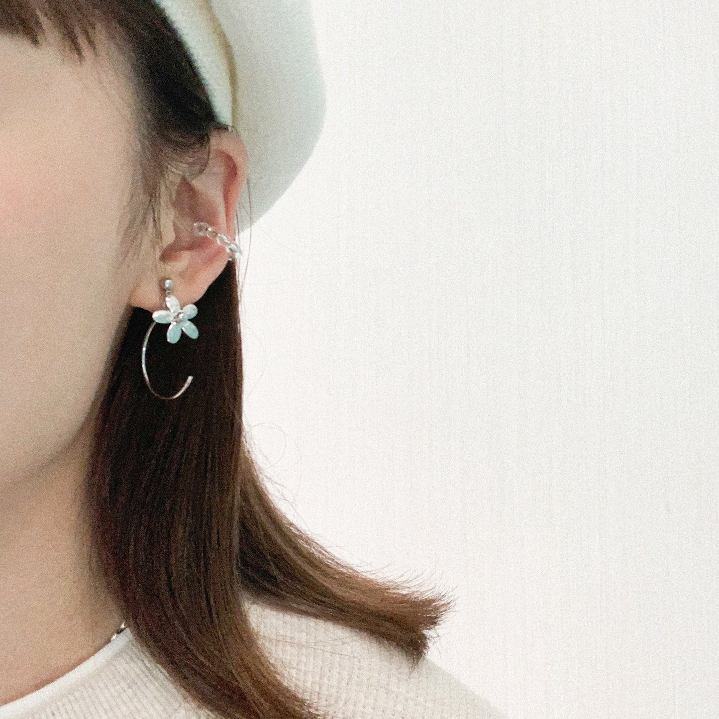 透明珠珠 ear cuff