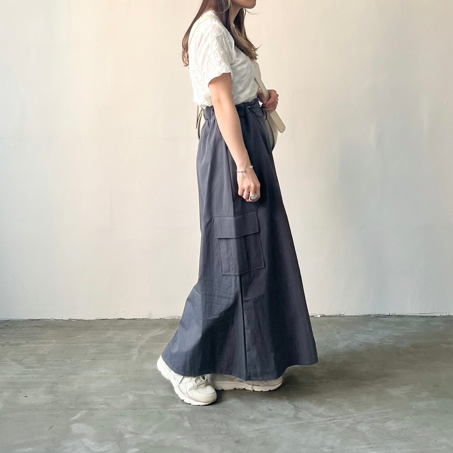 SK15- windbreaker skirt | White | Grey | Pink