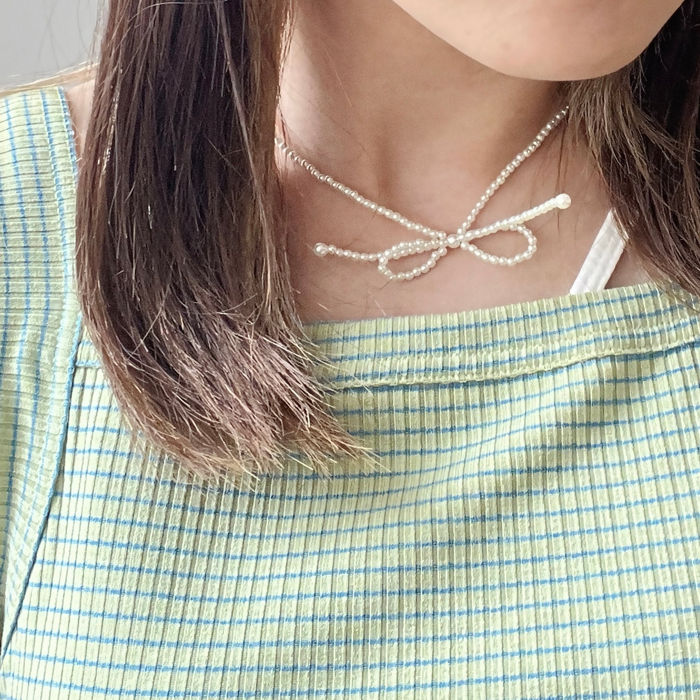 Ribbon Pearl Necklace
