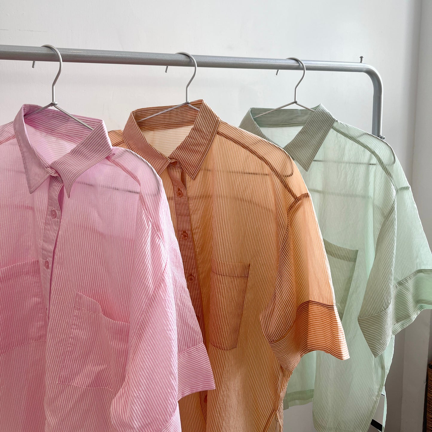 Stripe Short Sleeve Big Shirt