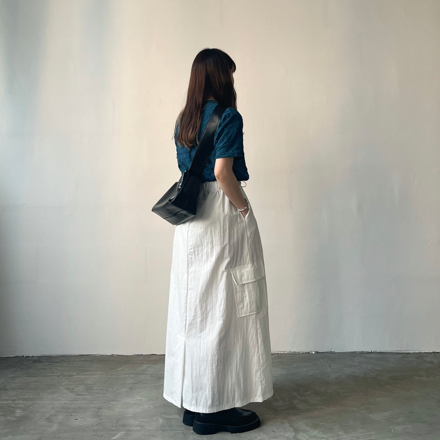 SK15- windbreaker skirt | White | Grey | Pink