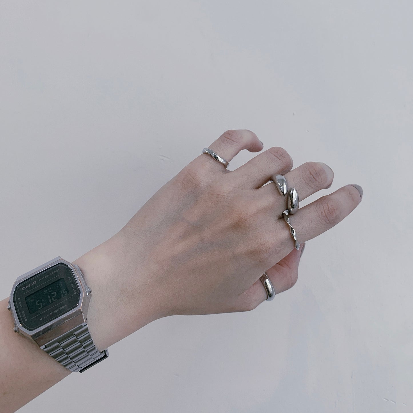 4 in 1 set Rings - curve