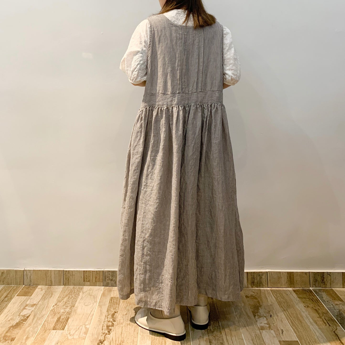 2 Way Ribbon Stripe Linen One Piece