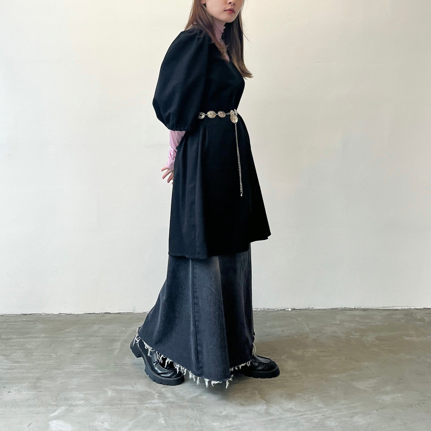 OP14- Ribbon Sleeve One Piece | White | Black