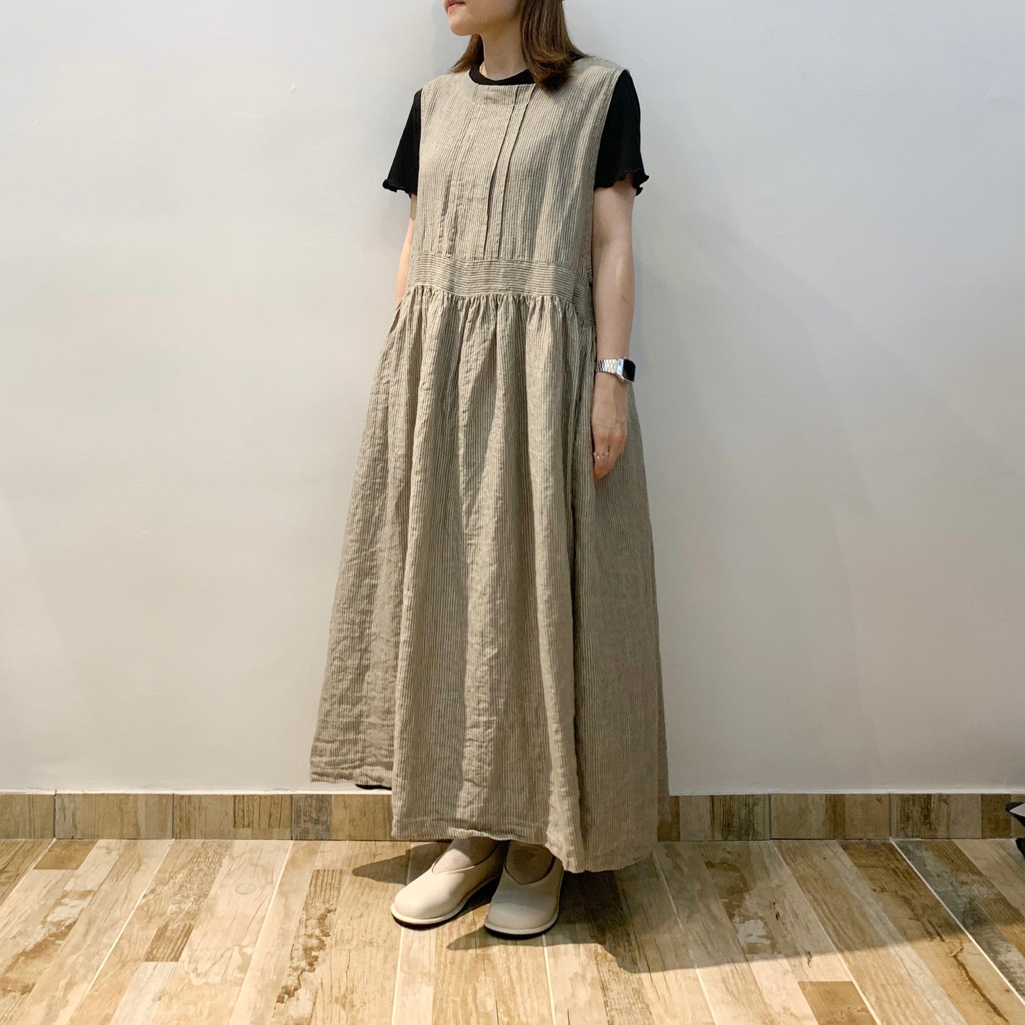 2 Way Ribbon Stripe Linen One Piece