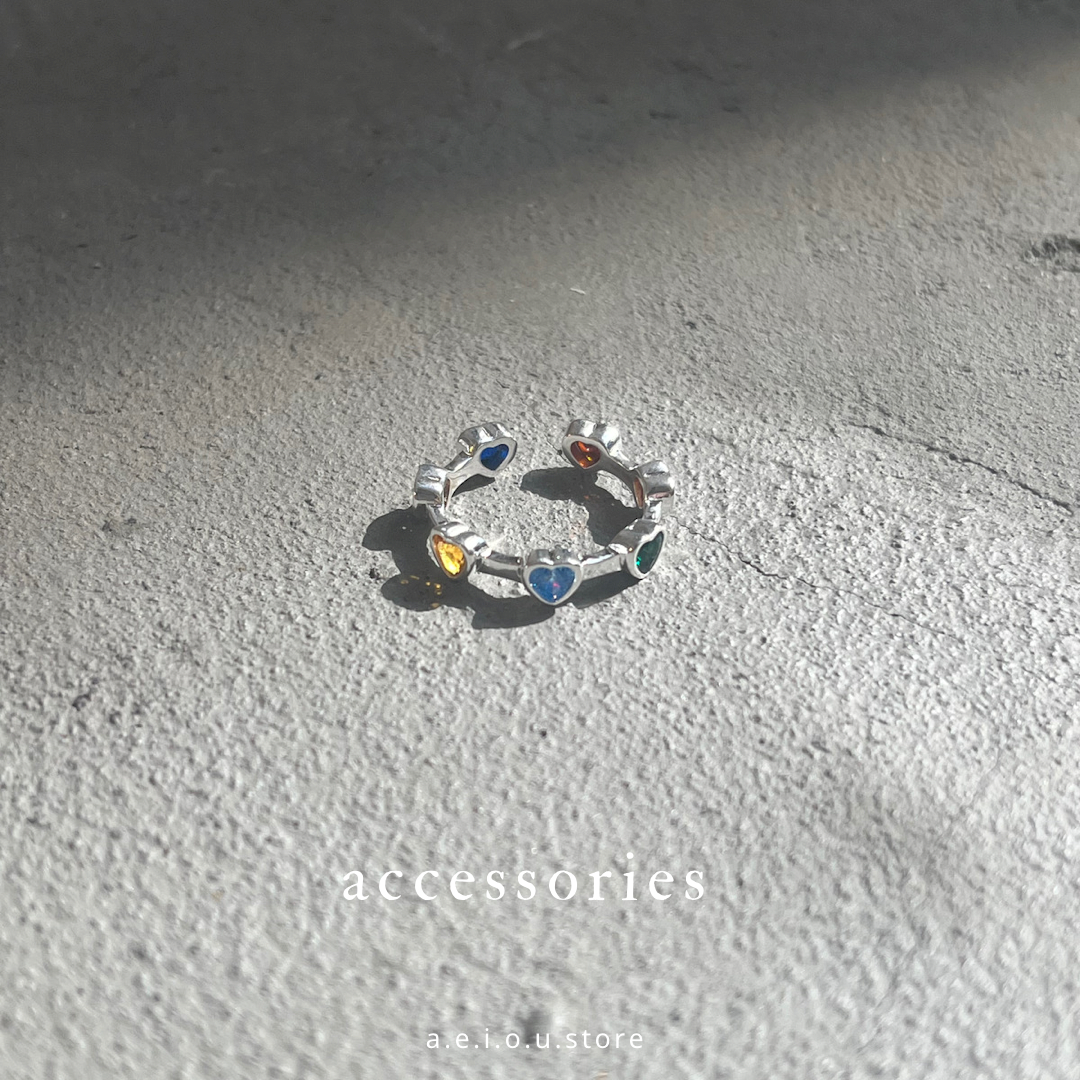 AC33- S925 Crystal Heart Ring
