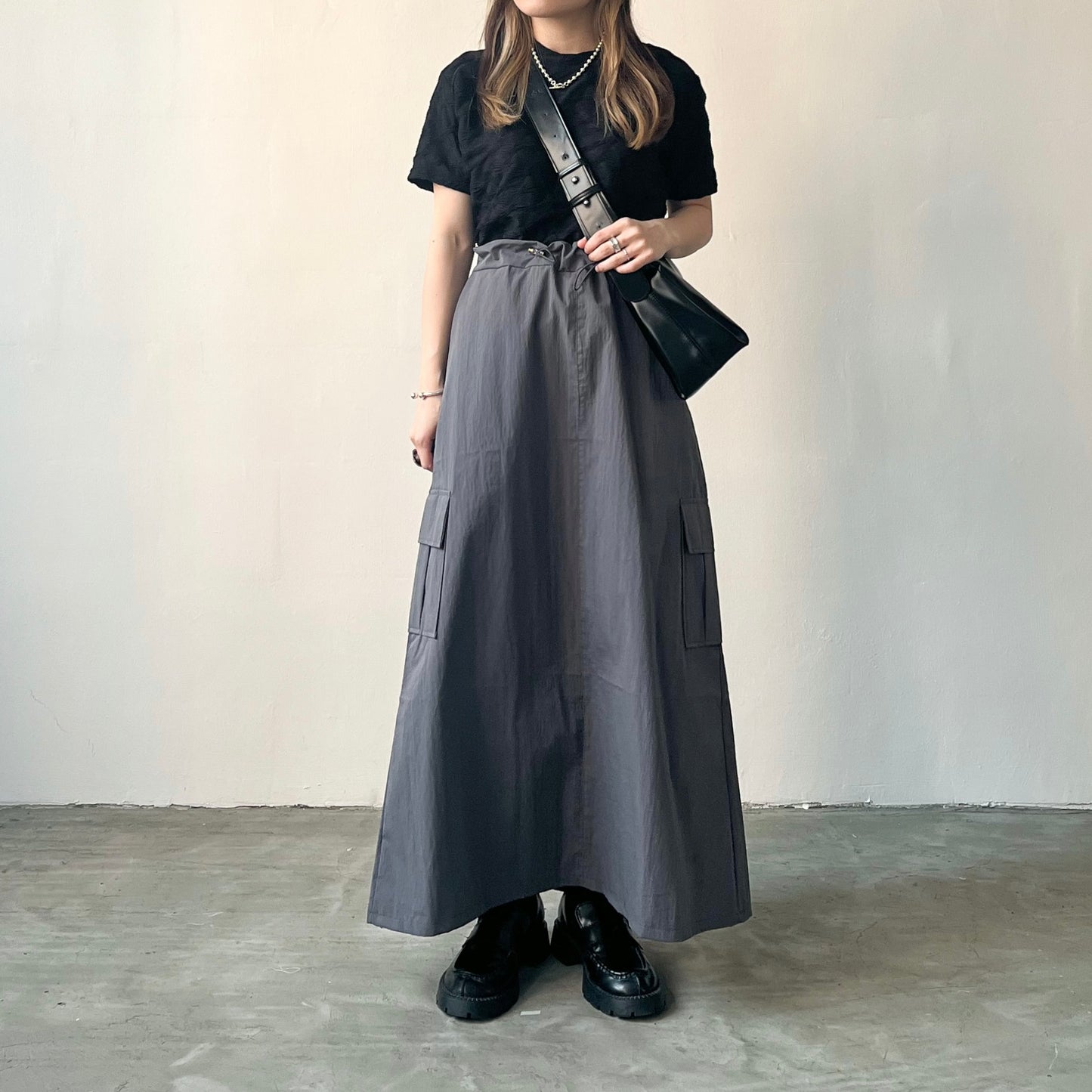 SK15- windbreaker skirt | White | Grey | Pink