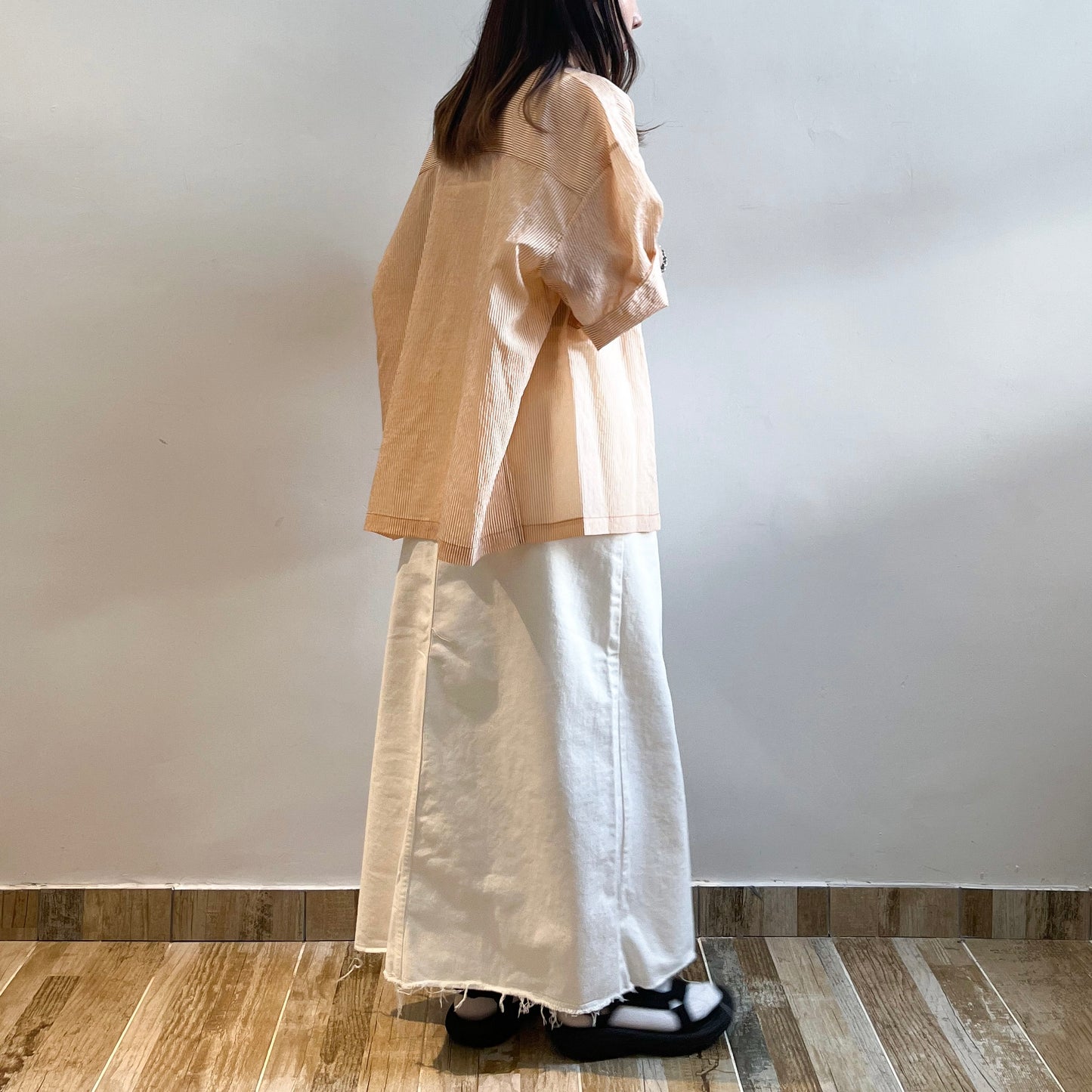 Stripe Short Sleeve Big Shirt