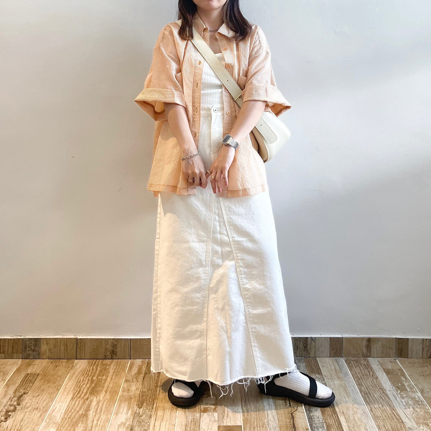 Stripe Short Sleeve Big Shirt