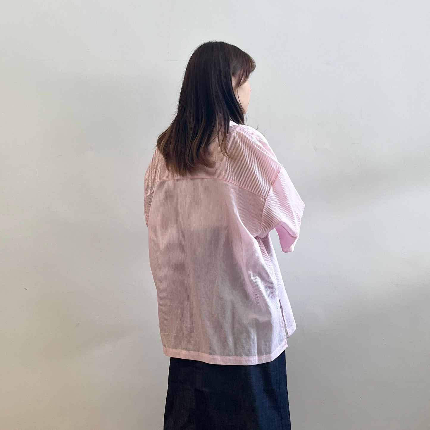 Stripe Short Sleeve Big Shirt