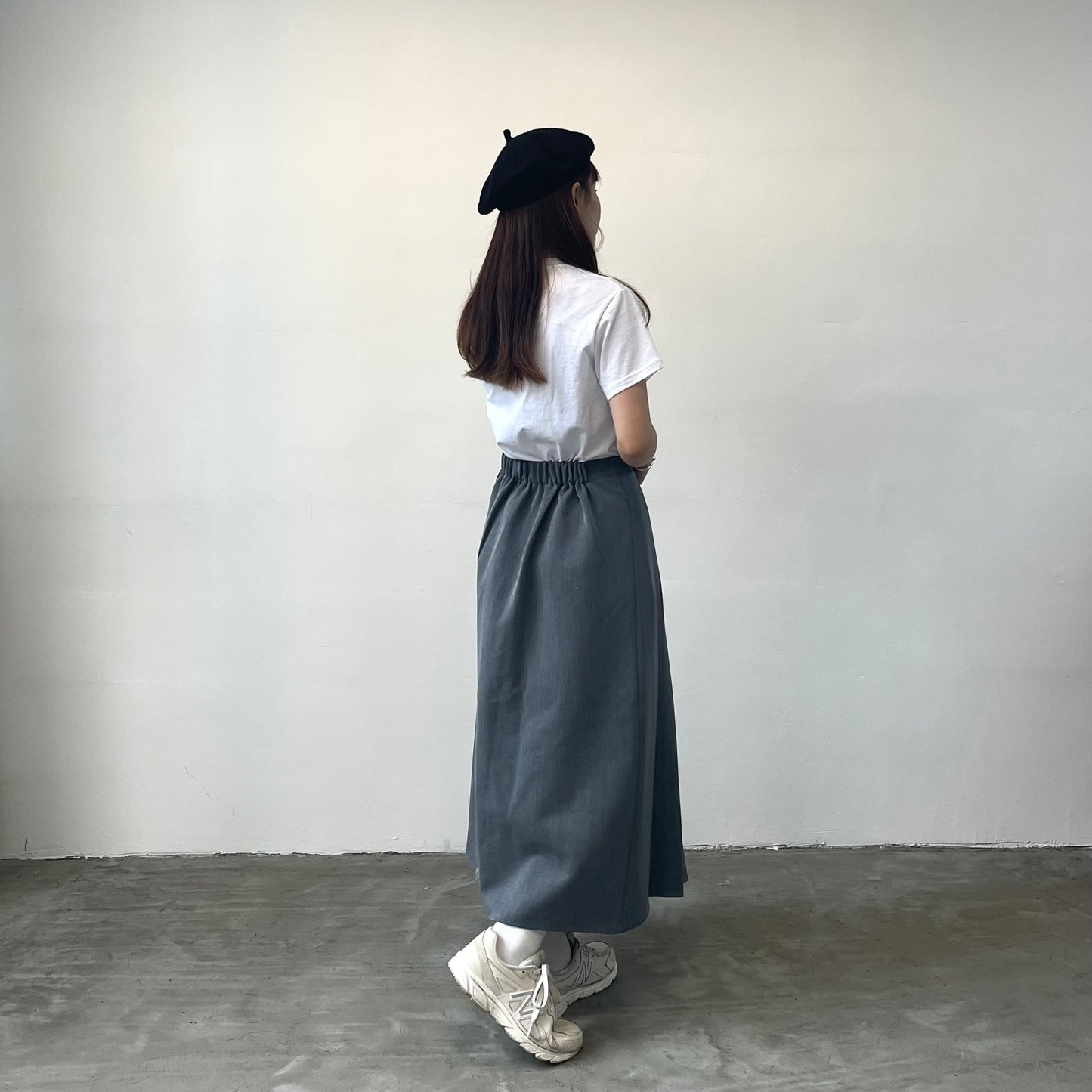 SK18- Pleated Skirt | Grey | Black