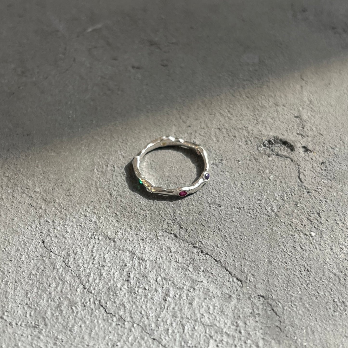 AC37- S925 Colourful Crystal Ring