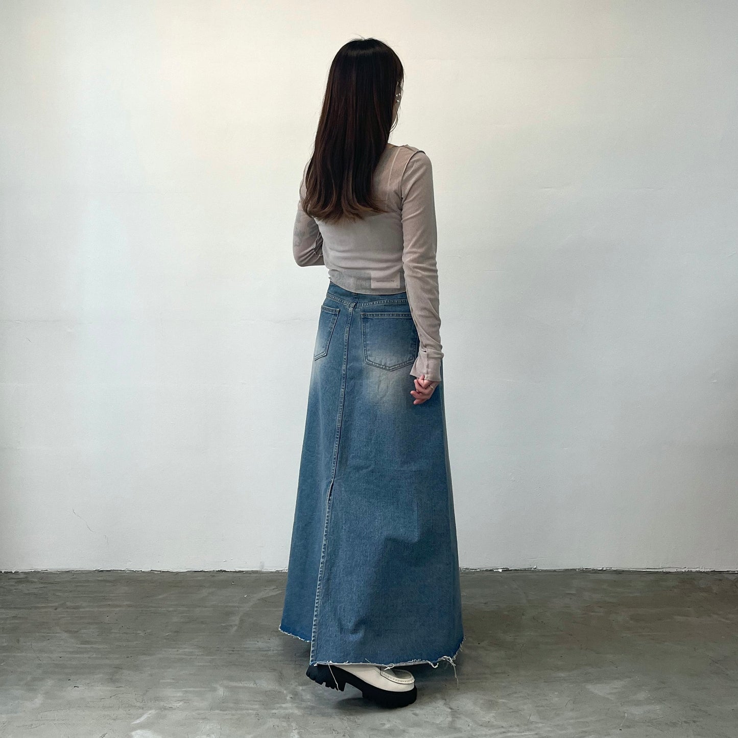 SK17- 蘇蘇腳洗水牛仔裙| Blue | Grey | Black
